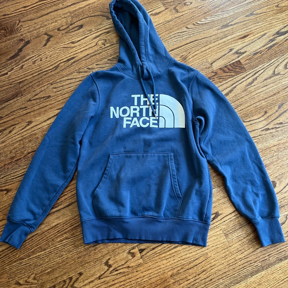 The North Face Men's Navy Blue Logo Hoodie size S - Picture 2 of 5